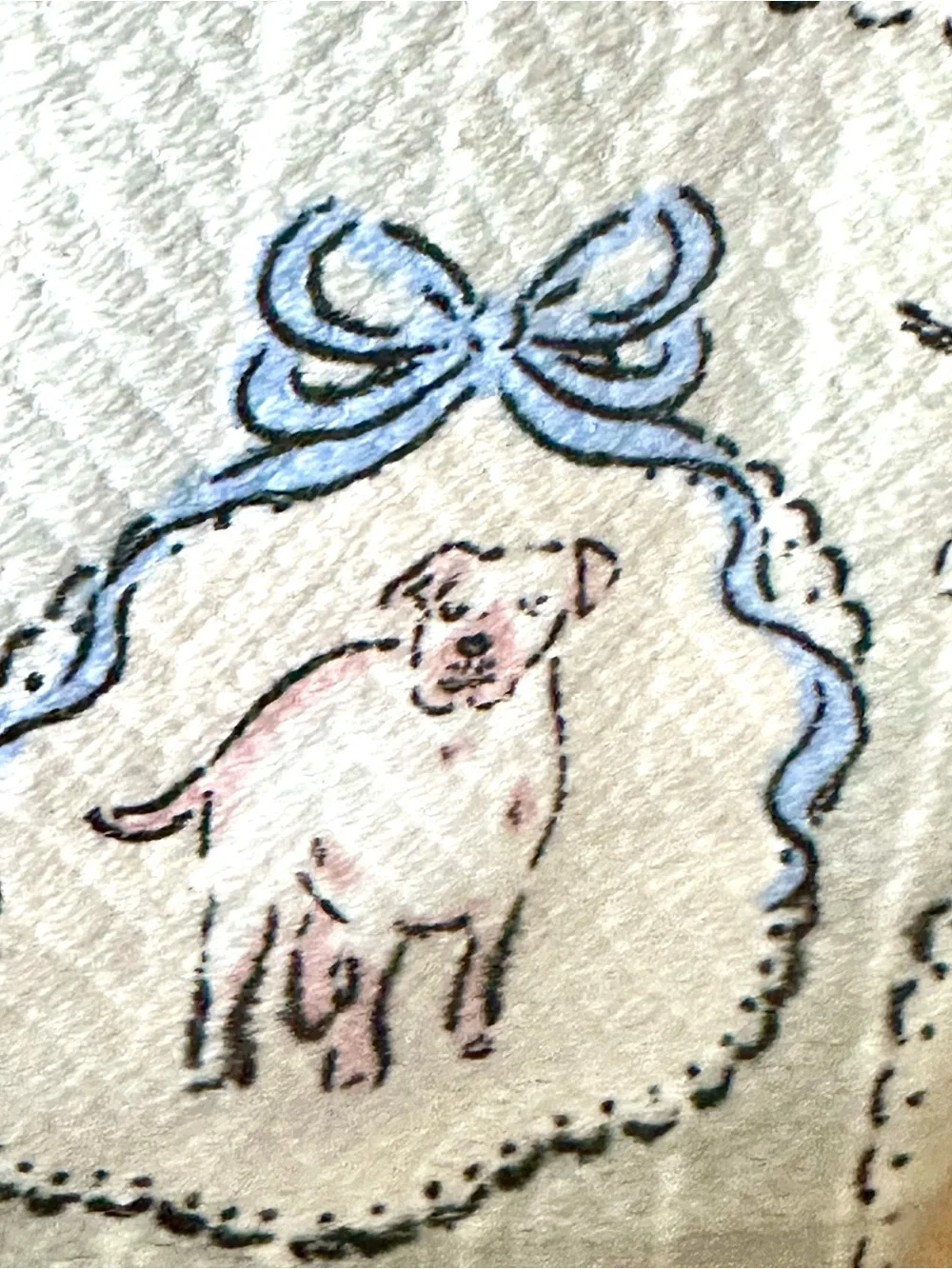 Delphine Dog Print 3 Kitchen Towel Set in Pastel Colors Brand New